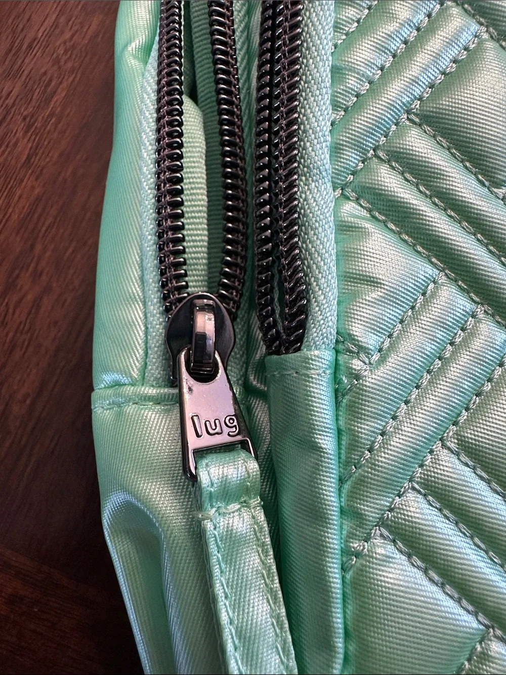 Lug Scurry Mint Quilted Crossbody Sling Bag